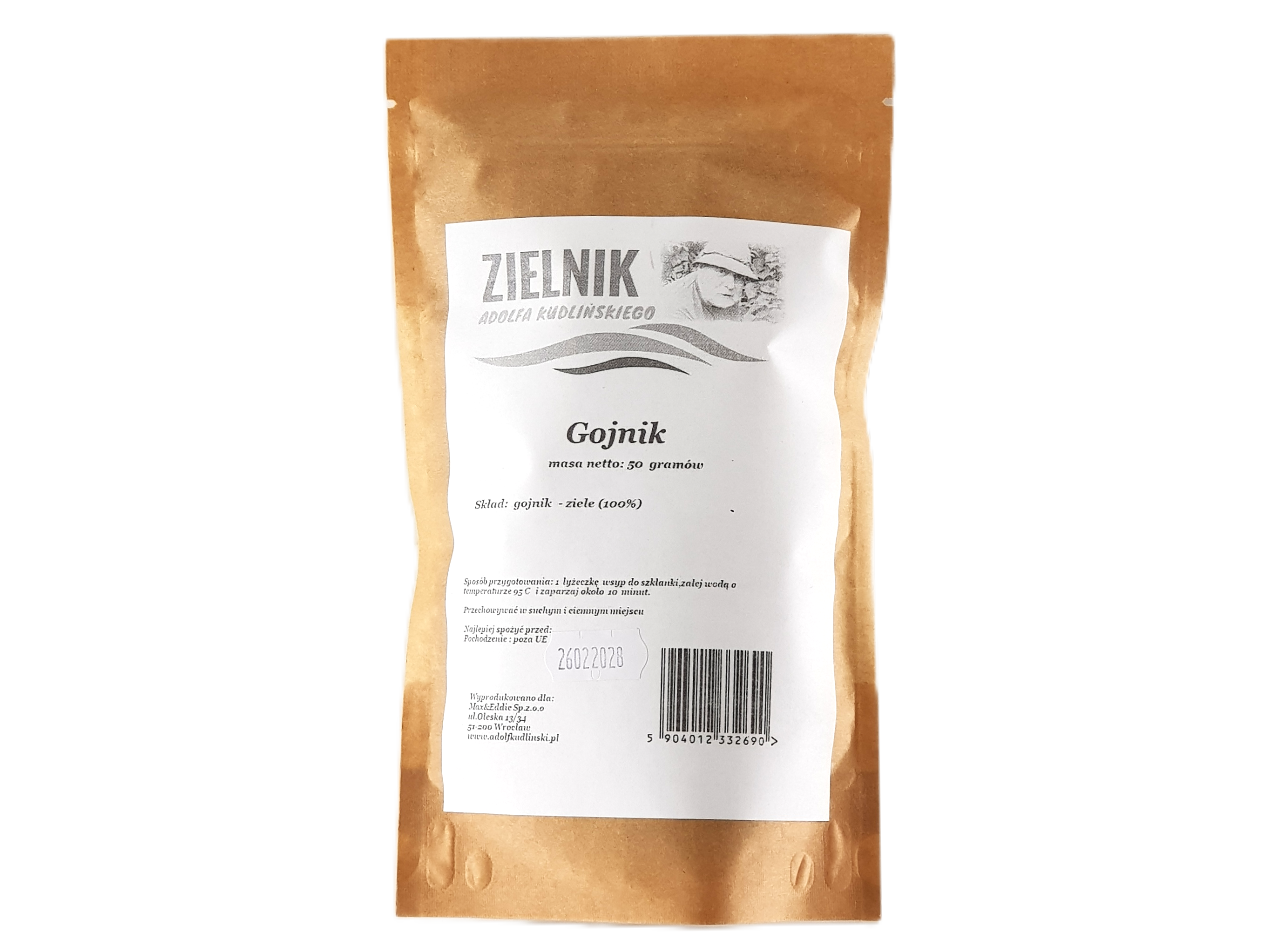 Zdjęcie przedstawia suszony gojnik (Sideritis), znany również jako herbata górska. Naturalne ziele przeznaczone do przygotowania naparu, starannie wyselekcjonowane i dostępne w sklepie AdolfKudlinski.pl.